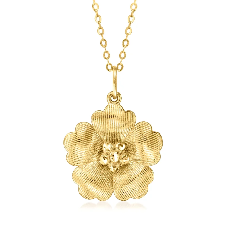 Shop Fine Jewelry With Exclusive Savings Ross-Simons Italian 14kt Yellow Gold Floral Pendant Necklace Shop Fine Jewelry With Exclusive Savings Ross-Simons Italian 14kt Yellow Gold Floral Pendant Necklace