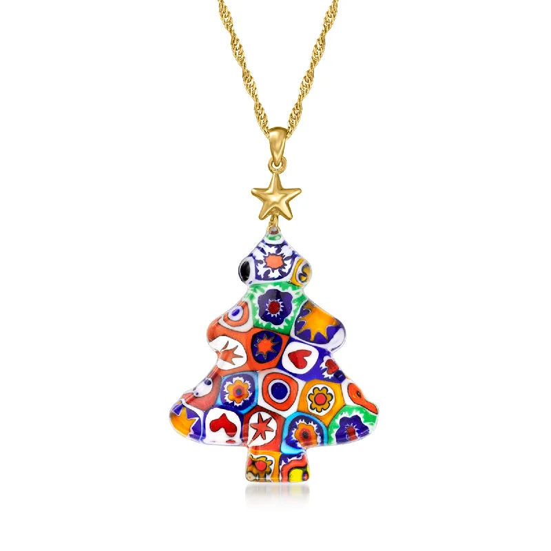Exclusive Jewelry Sale Event – Shop Now Ross-Simons Italian Multicolored Murano Millefiori Christmas Tree Pendant Necklace in 18kt Gold Over Sterling Exclusive Jewelry Sale Event – Shop Now Ross-Simons Italian Multicolored Murano Millefiori Christmas Tree Pendant Necklace in 18kt Gold Over Sterling