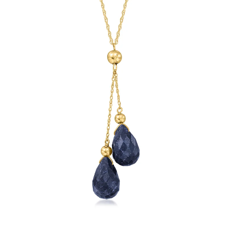 Everyday Jewelry Essentials Now On Sale Ross-Simons Sapphire Double-Drop Necklace in 14kt Yellow Gold Everyday Jewelry Essentials Now On Sale Ross-Simons Sapphire Double-Drop Necklace in 14kt Yellow Gold