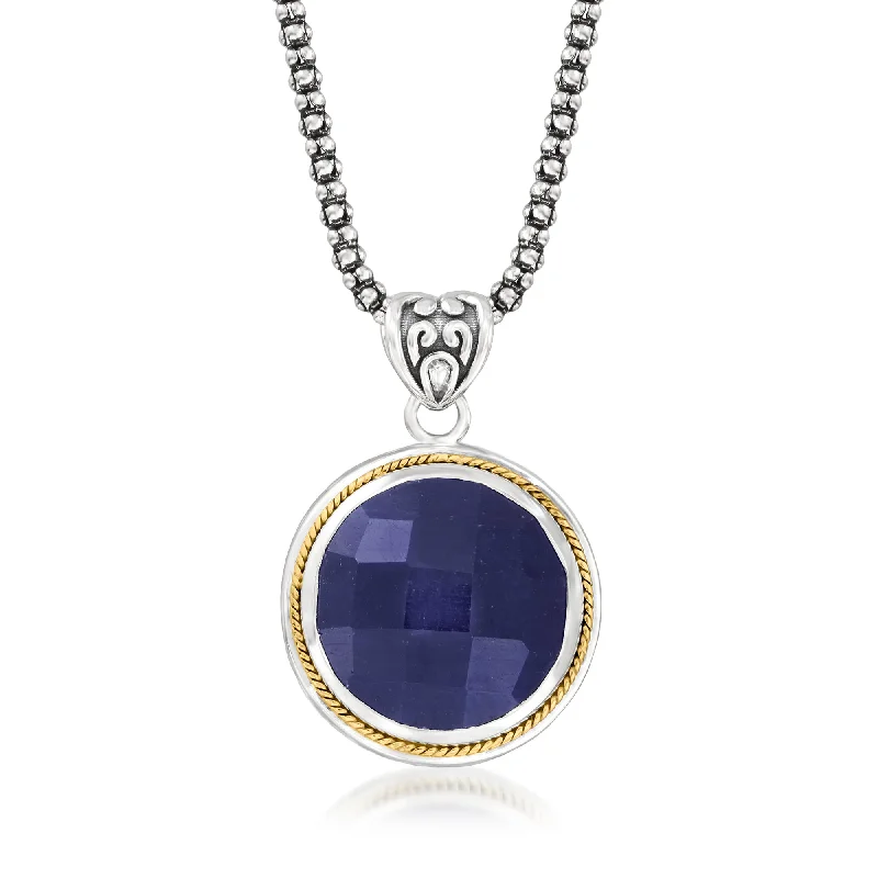Customized Silver Jewelry For Unique Style Ross-Simons Sapphire Pendant Necklace in Sterling Silver and 18kt Yellow Gold. 18 inches Customized Silver Jewelry For Unique Style Ross-Simons Sapphire Pendant Necklace in Sterling Silver and 18kt Yellow Gold. 18 inches