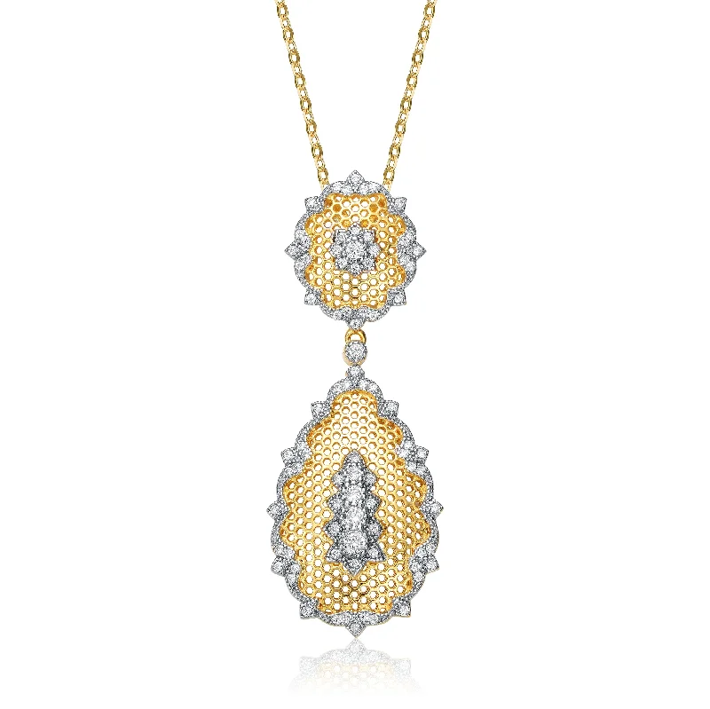 Classic And Modern Jewelry Styles On Sale Rachel Glauber Rhodium And 14k Gold Plated Cubic Zirconia Pendant Necklace Classic And Modern Jewelry Styles On Sale Rachel Glauber Rhodium And 14k Gold Plated Cubic Zirconia Pendant Necklace