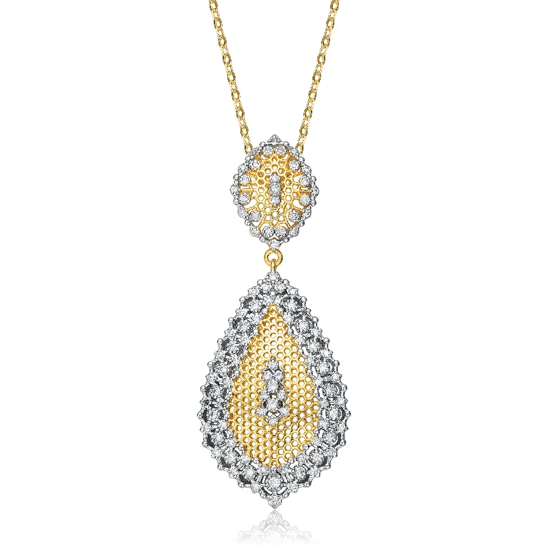 Exclusive Jewelry Markdowns – Limited-Time Offer Rachel Glauber Rhodium And 14k Gold Plated Cubic Zirconia Pendant Necklace Exclusive Jewelry Markdowns – Limited-Time Offer Rachel Glauber Rhodium And 14k Gold Plated Cubic Zirconia Pendant Necklace