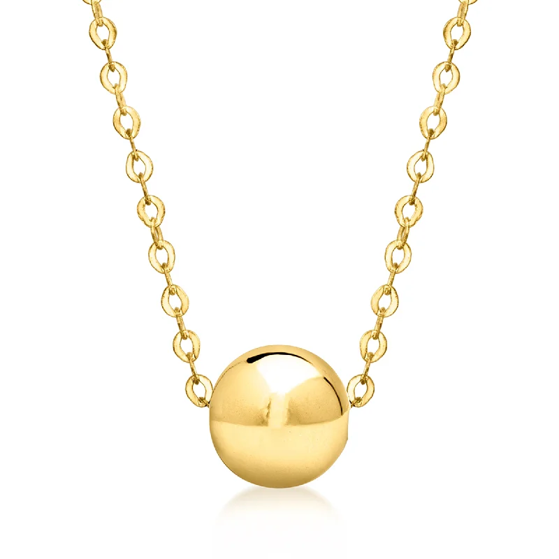 Handmade Pearl Jewelry For Timeless Elegance RS Pure by Ross-Simons Italian 14kt Yellow Gold Bead Necklace Handmade Pearl Jewelry For Timeless Elegance RS Pure by Ross-Simons Italian 14kt Yellow Gold Bead Necklace