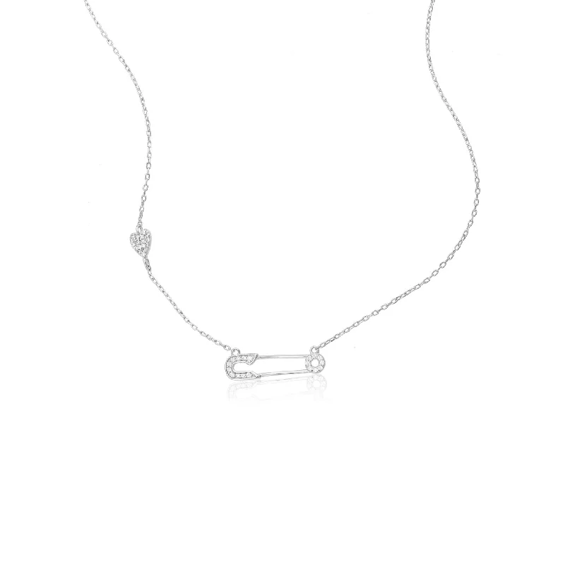 Elegant Designs, Unbeatable Discounts – Shop Jewelry Now Adornia  Safety Pin Heart Necklace silver