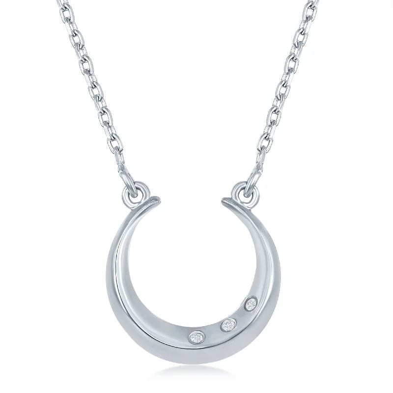 Clearance Sale On High-End Jewelry Collections Sterling Silver 0.018cttw Diamond Horseshoe Necklace Clearance Sale On High-End Jewelry Collections Sterling Silver 0.018cttw Diamond Horseshoe Necklace