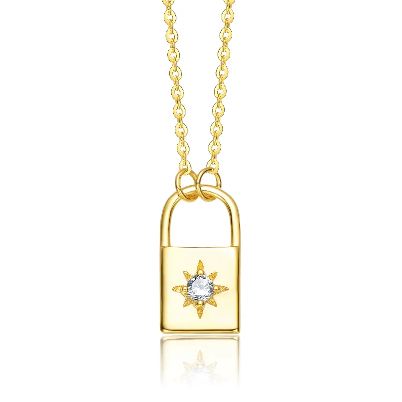 Don't Miss Out On Jaw-Dropping Jewelry Discounts Sterling Silver 14k Yellow Gold Plated with 0.60ctw Lab Created Moissanite Padlock Pendant Necklace Don't Miss Out On Jaw-Dropping Jewelry Discounts Sterling Silver 14k Yellow Gold Plated with 0.60ctw Lab Created Moissanite Padlock Pendant Necklace