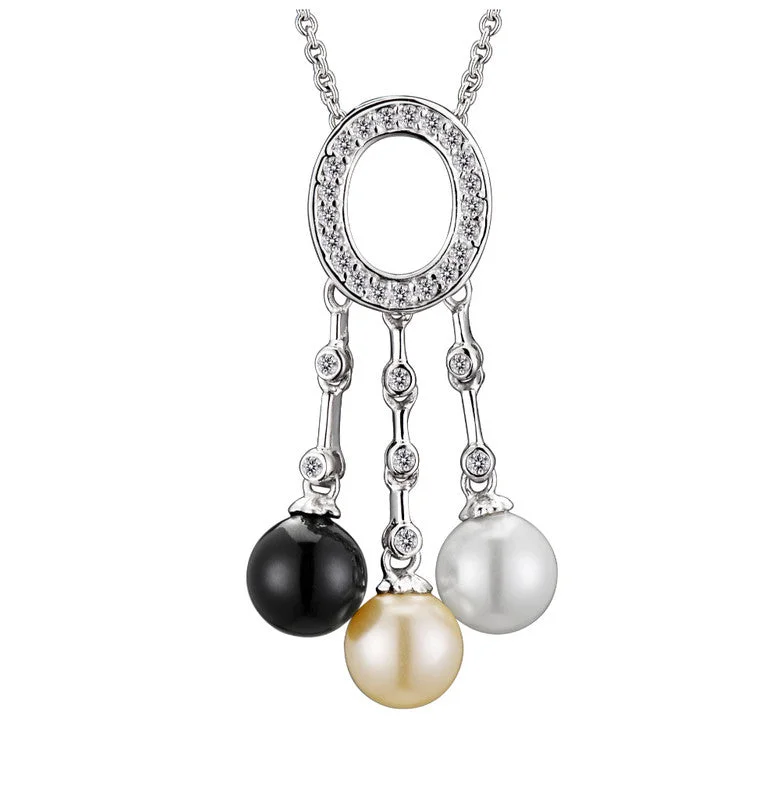 Shop High-Quality Jewelry At Jaw-Dropping Discounts Sterling Silver Cubic Zirconia And Pearl Dangling Pendant Necklace Shop High-Quality Jewelry At Jaw-Dropping Discounts Sterling Silver Cubic Zirconia And Pearl Dangling Pendant Necklace