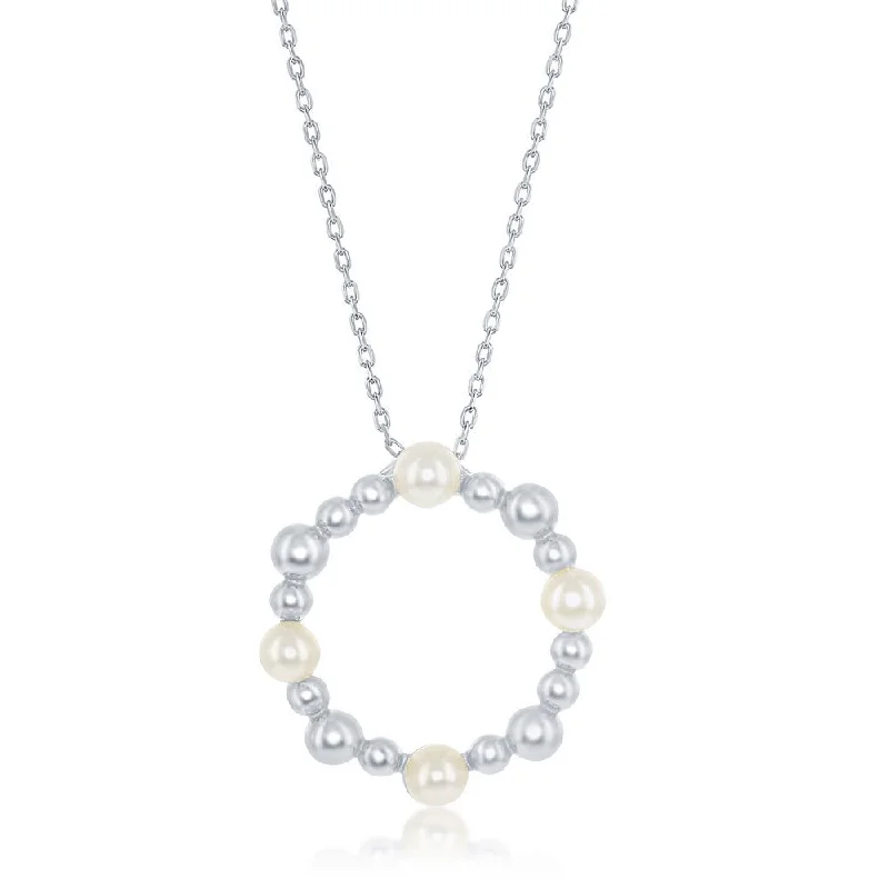 Get The Best Deals On Timeless Jewelry Pieces Sterling Silver Freshwater Pearl and Beaded Circle Necklace Get The Best Deals On Timeless Jewelry Pieces Sterling Silver Freshwater Pearl and Beaded Circle Necklace