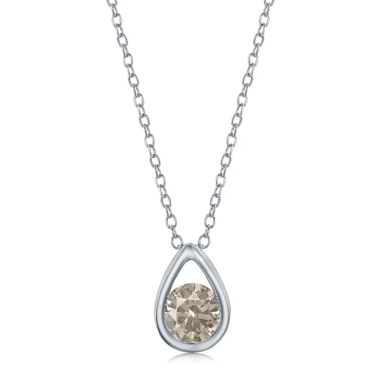 Luxury Jewelry Now At Special Promotional Rates Sterling Silver Pearshaped Necklace w/Round 'June Birthstone' - Alexandrite Luxury Jewelry Now At Special Promotional Rates Sterling Silver Pearshaped Necklace w/Round 'June Birthstone' - Alexandrite