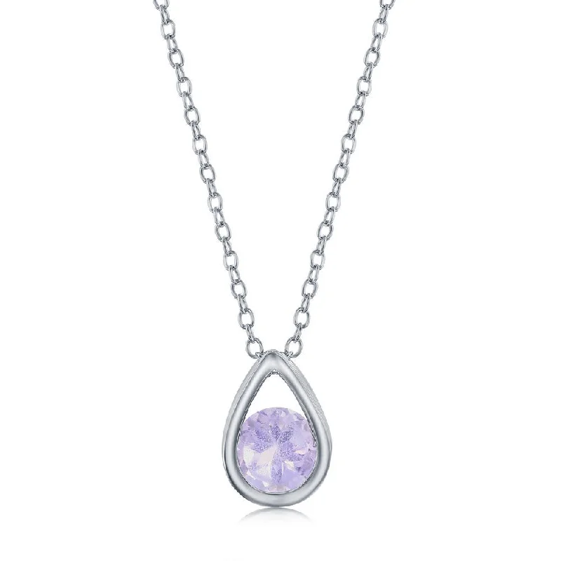 Exclusive Online Discounts On Stylish Jewelry Sterling Silver Pearshaped Necklace w/Round 'October Birthstone' Gem - Pink Amethyst Exclusive Online Discounts On Stylish Jewelry Sterling Silver Pearshaped Necklace w/Round 'October Birthstone' Gem - Pink Amethyst