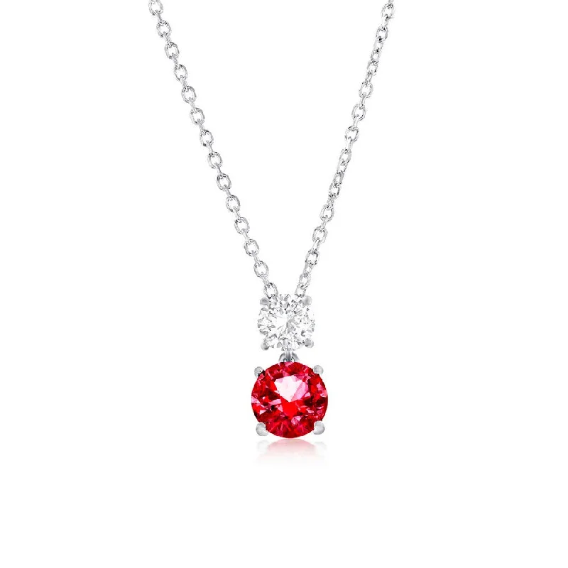 Shop Dazzling Jewelry With Special Promotional Discounts Sterling Silver Round CZ Dangle Necklace (Green, Blue, Or Red) Shop Dazzling Jewelry With Special Promotional Discounts Sterling Silver Round CZ Dangle Necklace (Green, Blue, Or Red)