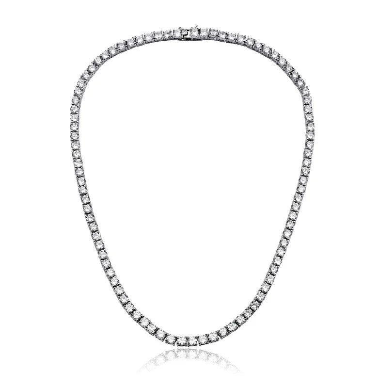Last Chance To Shop High-End Jewelry At Markdown Prices Sterling Silver with 3mm Colored Cubic Zirconia Tennis Necklace Last Chance To Shop High-End Jewelry At Markdown Prices Sterling Silver with 3mm Colored Cubic Zirconia Tennis Necklace
