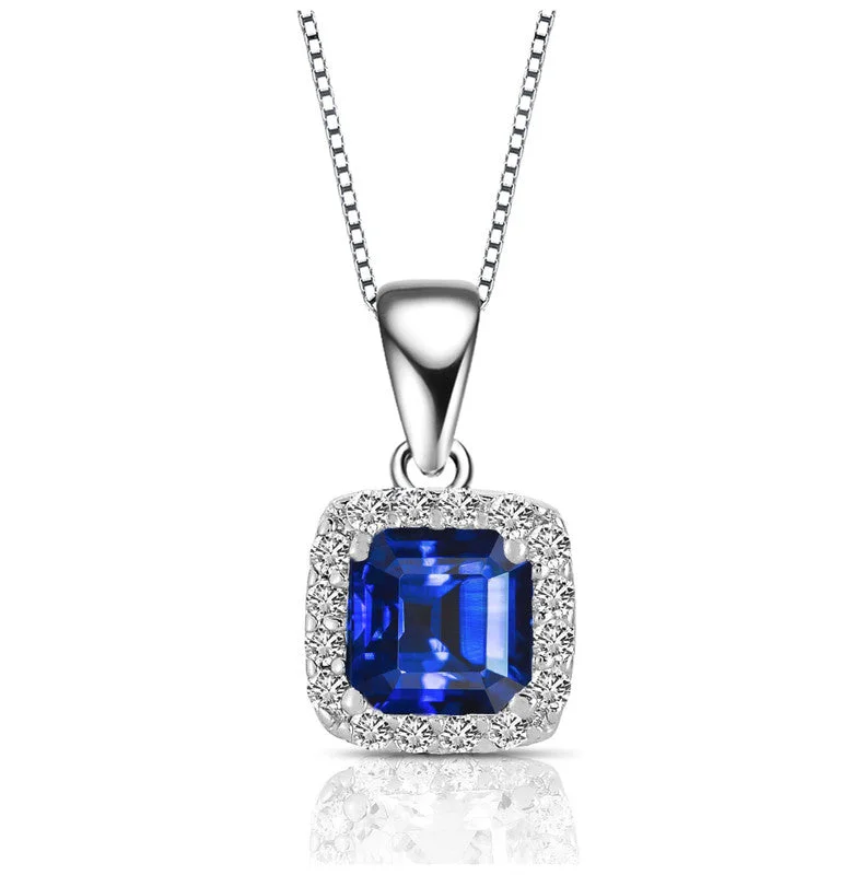 Personalized Jewelry Sale – Unique Gifts At Low Prices Sterling Silver with Colored Cubic Zirconia Asscher Cut Square Framed Drop Pendant Necklace Personalized Jewelry Sale – Unique Gifts At Low Prices Sterling Silver with Colored Cubic Zirconia Asscher Cut Square Framed Drop Pendant Necklace