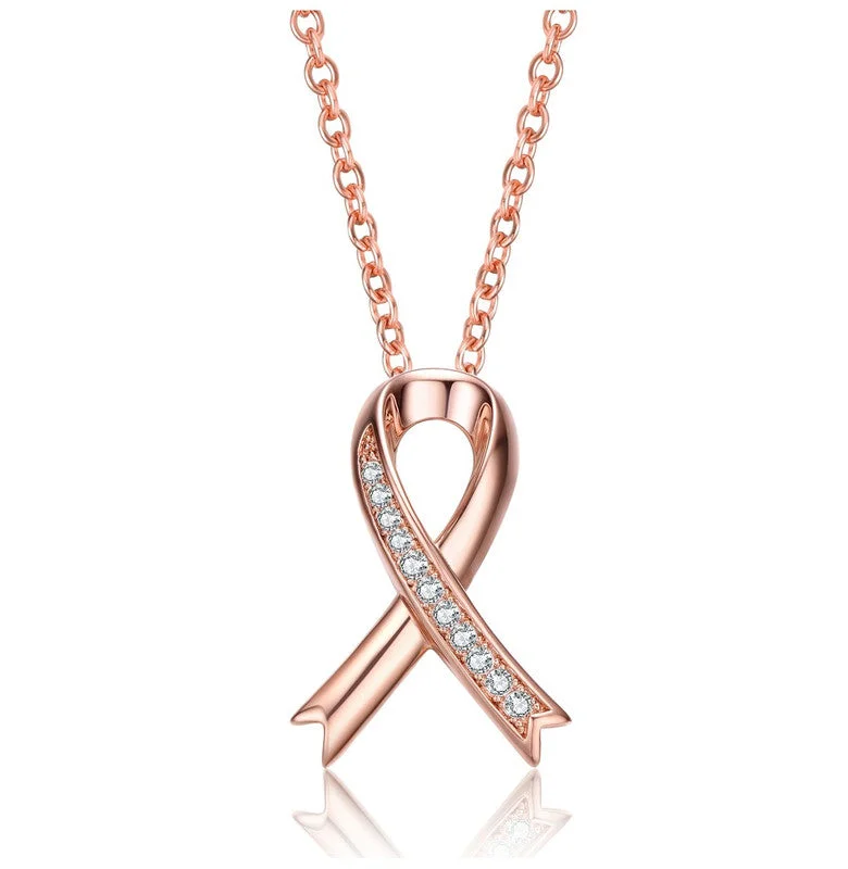 Upgrade Your Jewelry Collection For Less Teens/Young Adults 18k Rose Gold Plated with Clear Cubic Zirconia Ribbon Pendant Necklace Upgrade Your Jewelry Collection For Less Teens/Young Adults 18k Rose Gold Plated with Clear Cubic Zirconia Ribbon Pendant Necklace
