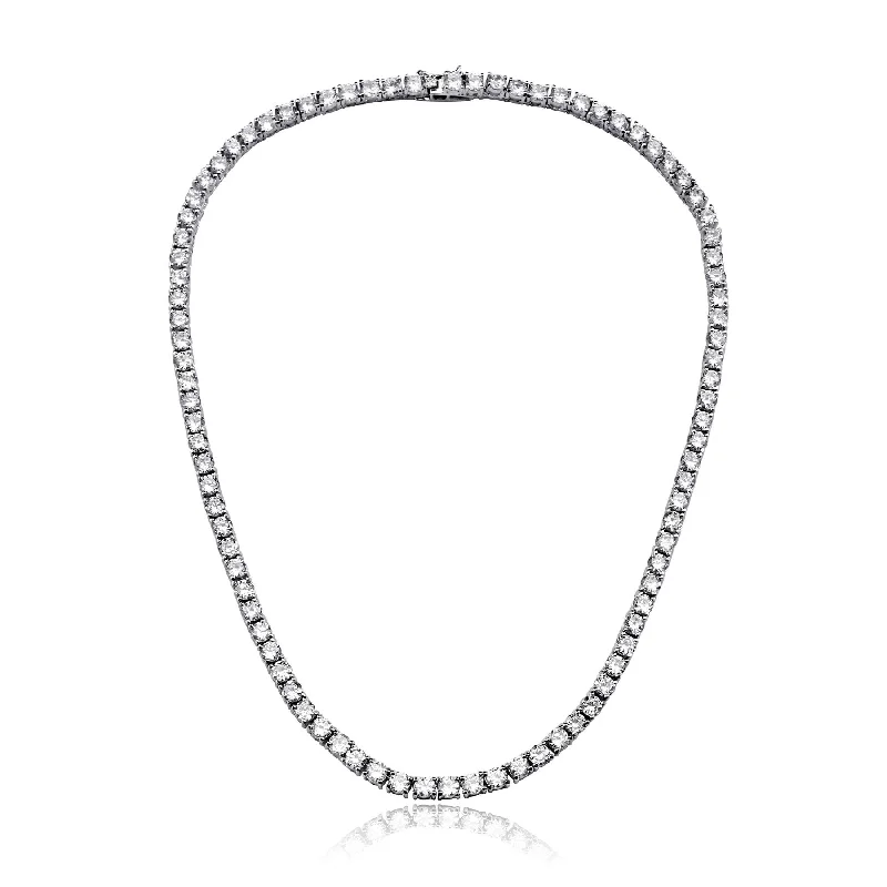 Flash Deals On Fine Jewelry – Shop Before It's Gone White Gold Plated Cubic Zirconia 3mm Tennis Necklace