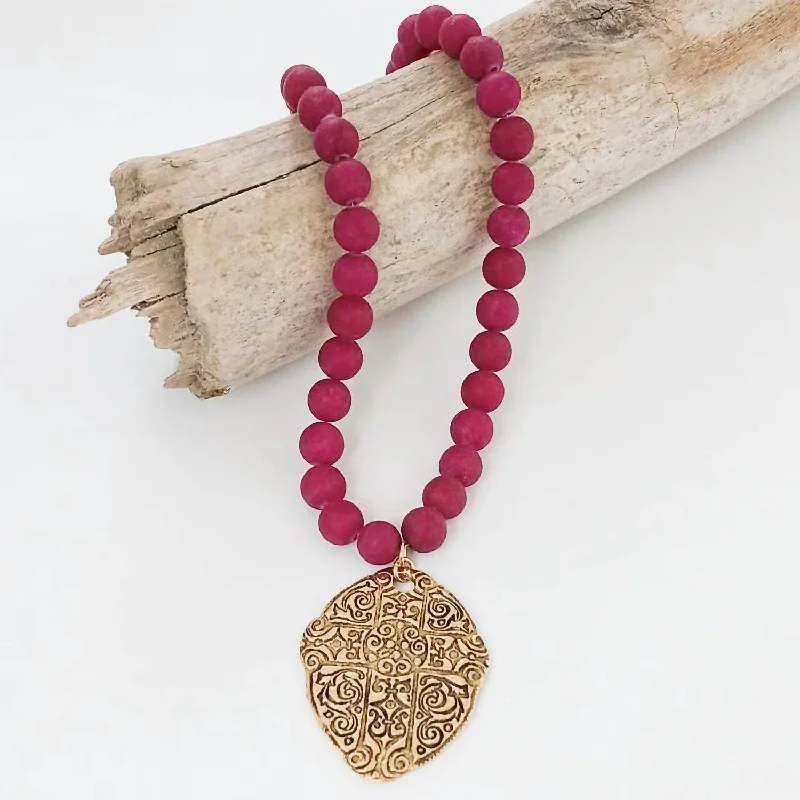 Flash Sale On Stunning Jewelry – Don't Miss Out Women's Ancient Cross Gemstone Necklace In Matte Cranberry Flash Sale On Stunning Jewelry – Don't Miss Out Women's Ancient Cross Gemstone Necklace In Matte Cranberry