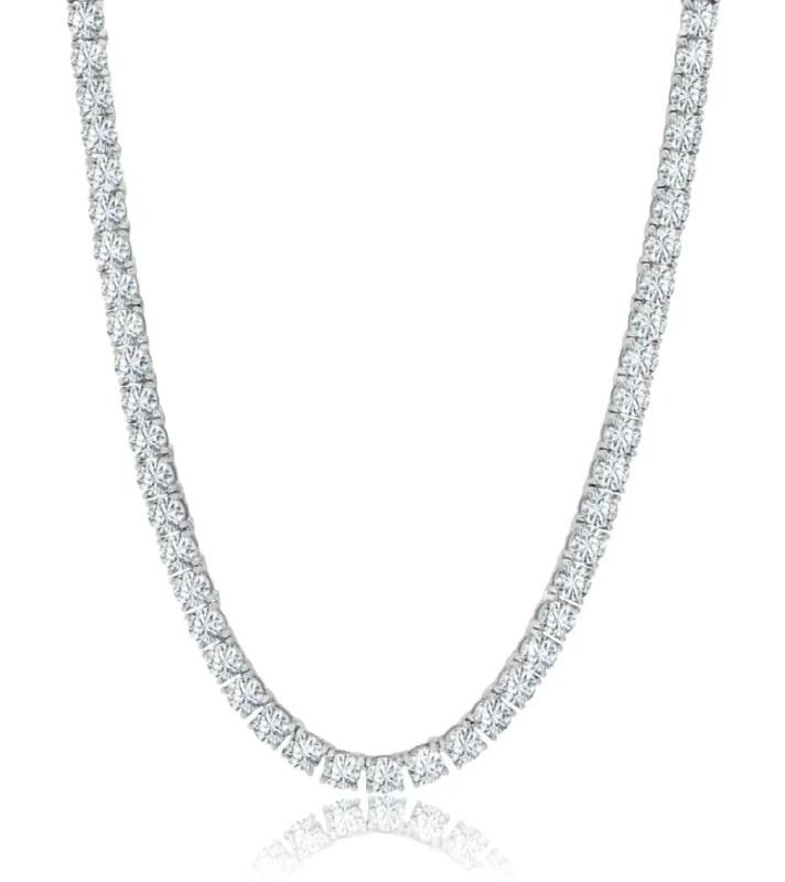 Affordable Luxury Jewelry For Every Occasion Women's Brilliant Cut Tennis Necklace In Pure Platinum Affordable Luxury Jewelry For Every Occasion Women's Brilliant Cut Tennis Necklace In Pure Platinum