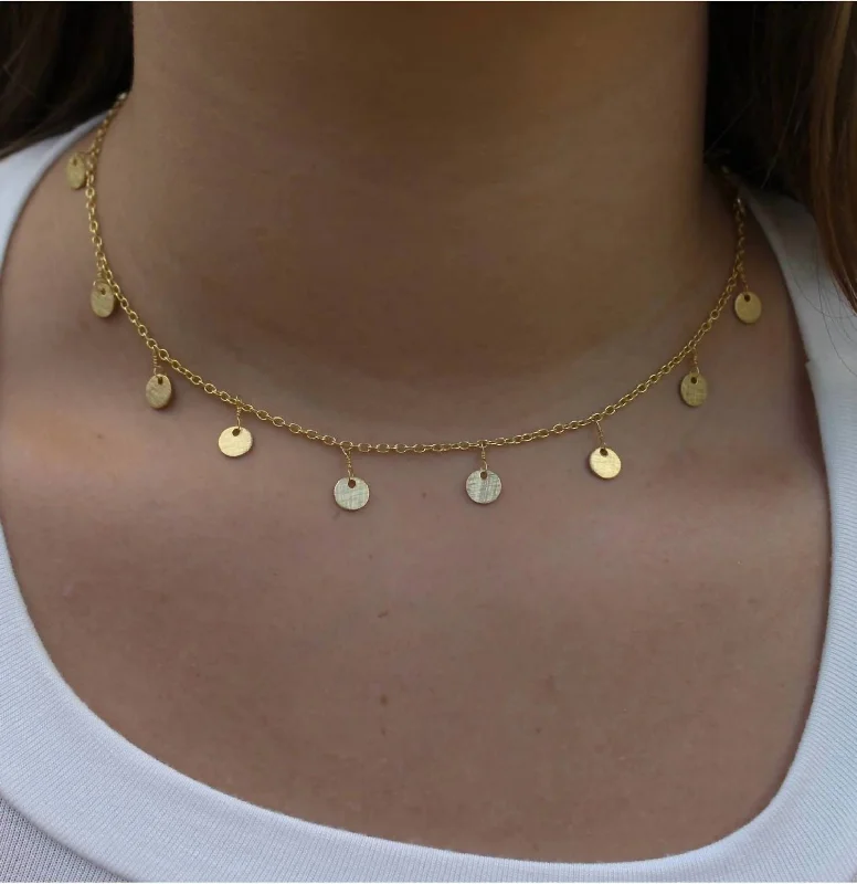Buy More, Save More On Stunning Jewelry Designs Women's Dangle Choker Necklace In Gold Buy More, Save More On Stunning Jewelry Designs Women's Dangle Choker Necklace In Gold