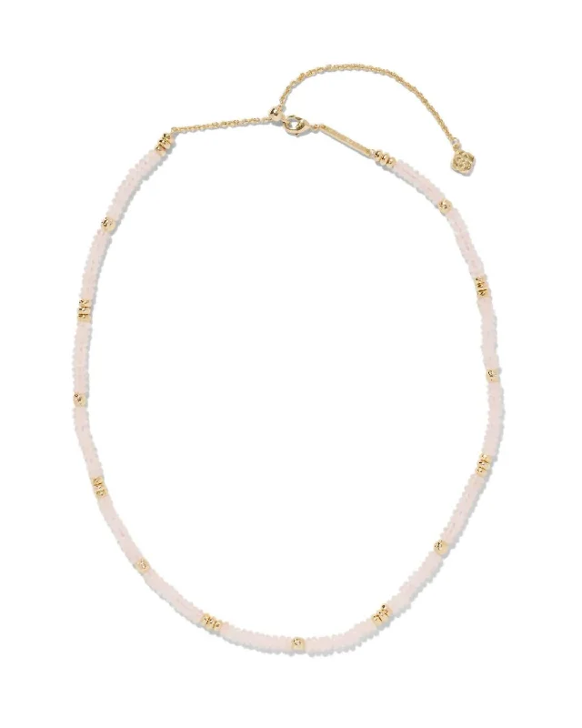 Seasonal Jewelry Deals – Elevate Your Style Women's Deliah Gold Strand Necklace In Rose Quartz Seasonal Jewelry Deals – Elevate Your Style Women's Deliah Gold Strand Necklace In Rose Quartz