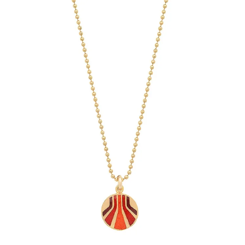 Elegant Jewelry At Unbeatable Offers – Shop Before It's Gone Women's Enameled Small Round "burst" Pendant Necklace In Vermeil/reds Elegant Jewelry At Unbeatable Offers – Shop Before It's Gone Women's Enameled Small Round "burst" Pendant Necklace In Vermeil/reds