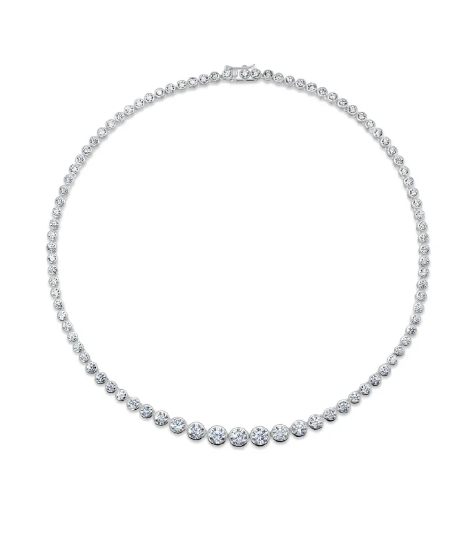 Exclusive Jewelry Offers – Shine For Less Women's Graduated Bezel Set 16'' Tennis Necklace In Silver Exclusive Jewelry Offers – Shine For Less Women's Graduated Bezel Set 16'' Tennis Necklace In Silver