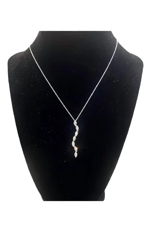 Discounted Jewelry For A Glamorous Look Women's Marquis Infinity Snaking Necklace In Platinum Discounted Jewelry For A Glamorous Look Women's Marquis Infinity Snaking Necklace In Platinum