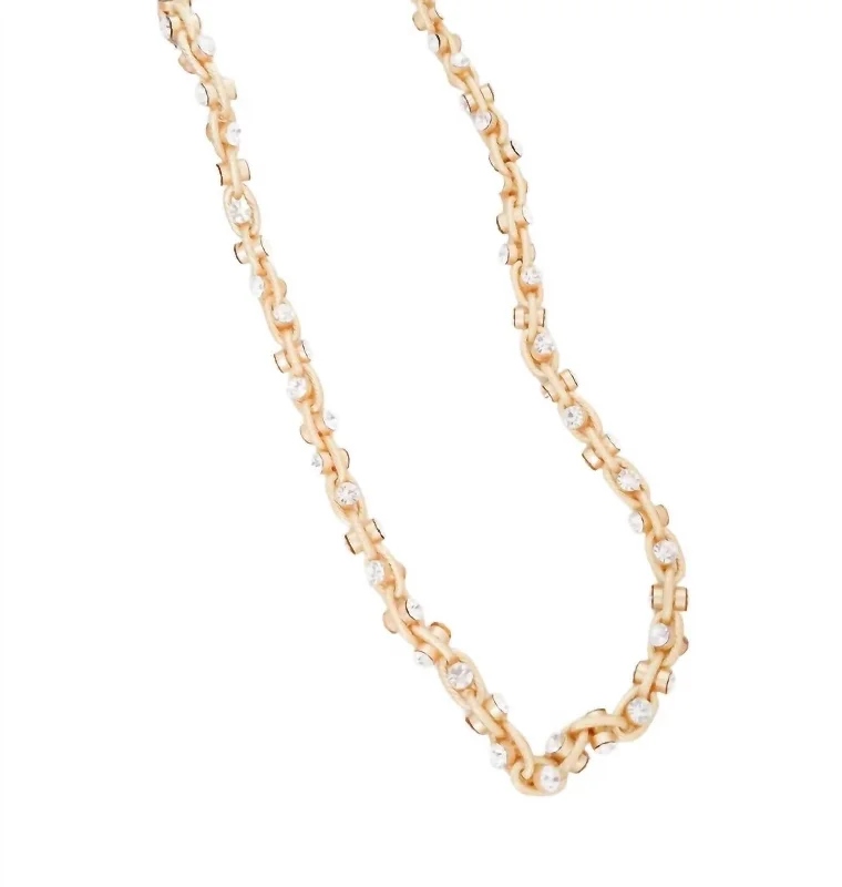 Fashion-Forward Jewelry At Incredible Prices Women's Twisted Rhinestone Necklace In Gold Fashion-Forward Jewelry At Incredible Prices Women's Twisted Rhinestone Necklace In Gold