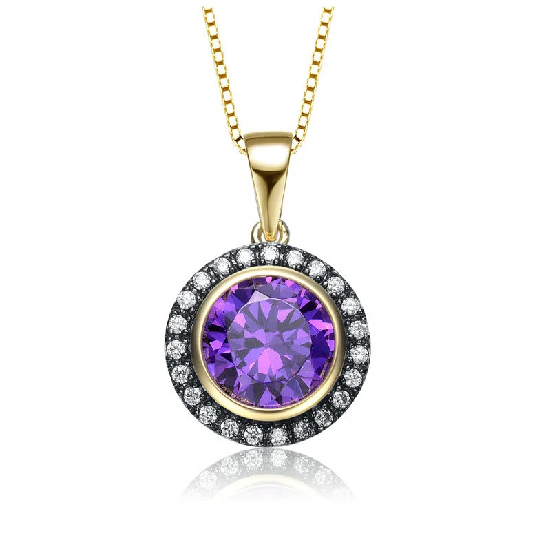Don't Miss Out On Bestselling Jewelry At Special Prices Yellow Gold Plated Round Purple Cubic Zirconia Pendant Necklace Don't Miss Out On Bestselling Jewelry At Special Prices Yellow Gold Plated Round Purple Cubic Zirconia Pendant Necklace