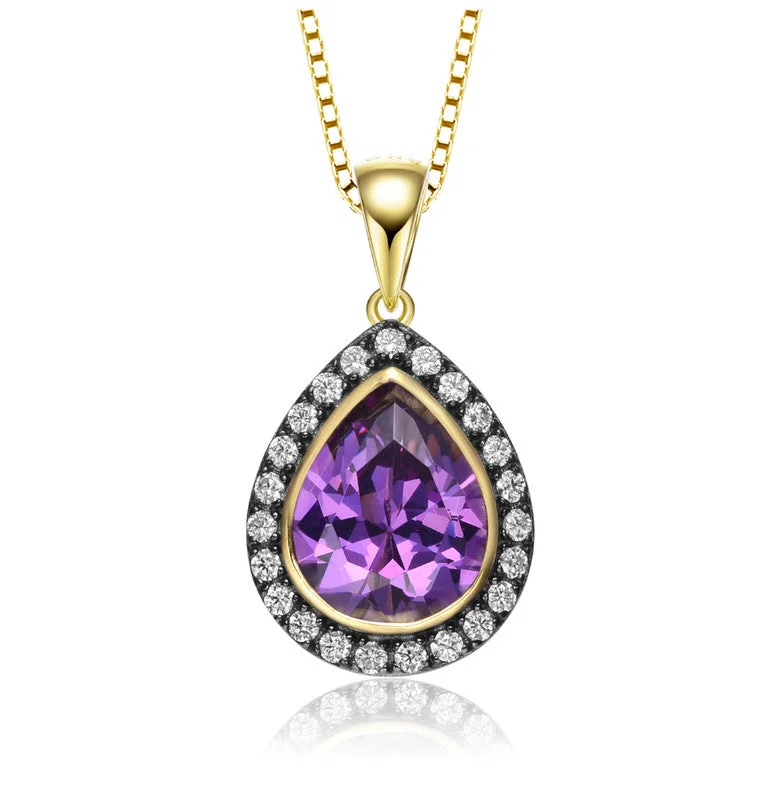 Shine In Style – Shop Jewelry Discounts Today Yellow Gold Plated Teardrop Shaped Purple Cubic Zirconia Pendant Necklace Shine In Style – Shop Jewelry Discounts Today Yellow Gold Plated Teardrop Shaped Purple Cubic Zirconia Pendant Necklace