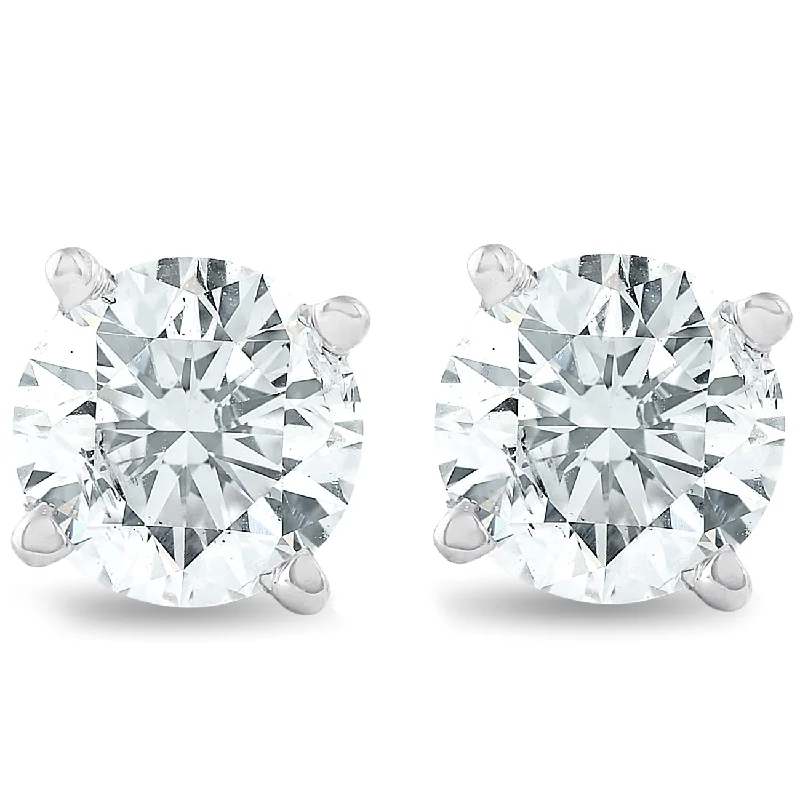 Limited-Time Offer On Premium Jewelry Collections 1 1/4 CT T.W. 14K White Round Cut Studs Earrings With Screw Backs Limited-Time Offer On Premium Jewelry Collections 1 1/4 CT T.W. 14K White Round Cut Studs Earrings With Screw Backs
