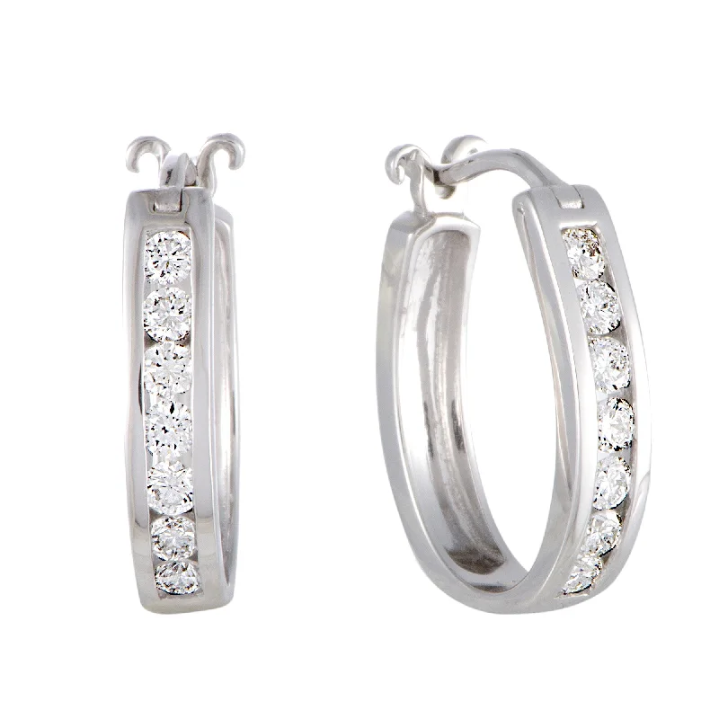 Grab Stylish Jewelry Before The Sale Ends 1/2 Carat 14K White Gold Channel Set Diamond Huggies Hoop Earrings (0.5 ctw) Diamonds Grab Stylish Jewelry Before The Sale Ends 1/2 Carat 14K White Gold Channel Set Diamond Huggies Hoop Earrings (0.5 ctw) Diamonds
