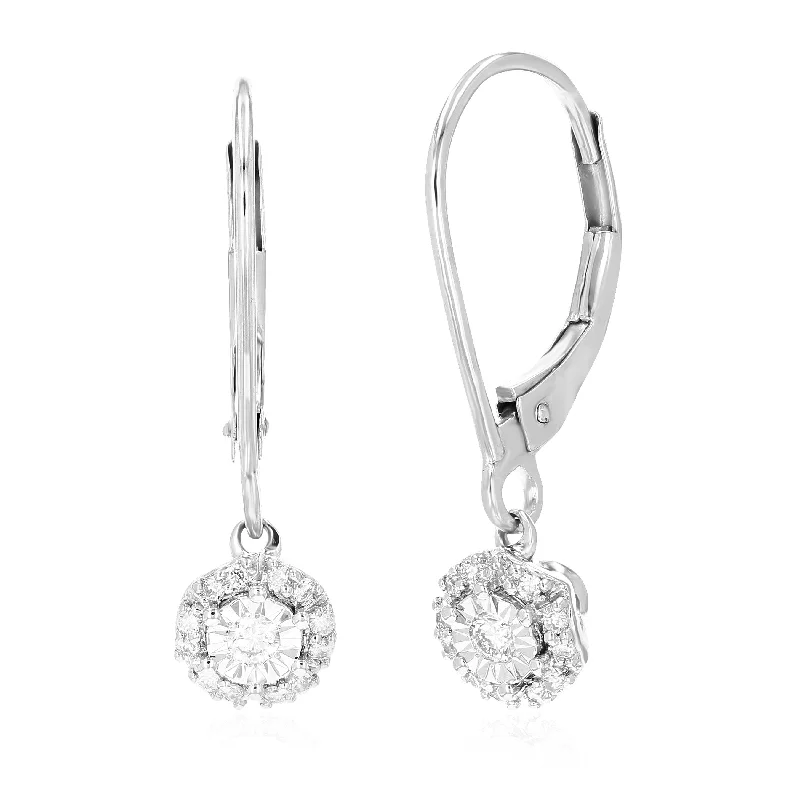 Shop Stylish Jewelry Now And Save Big 1/6 cttw 26 Stones Round Lab Grown Diamond Dangle Earrings .925 Sterling Silver Prong Set 3/4 Inch Shop Stylish Jewelry Now And Save Big 1/6 cttw 26 Stones Round Lab Grown Diamond Dangle Earrings .925 Sterling Silver Prong Set 3/4 Inch