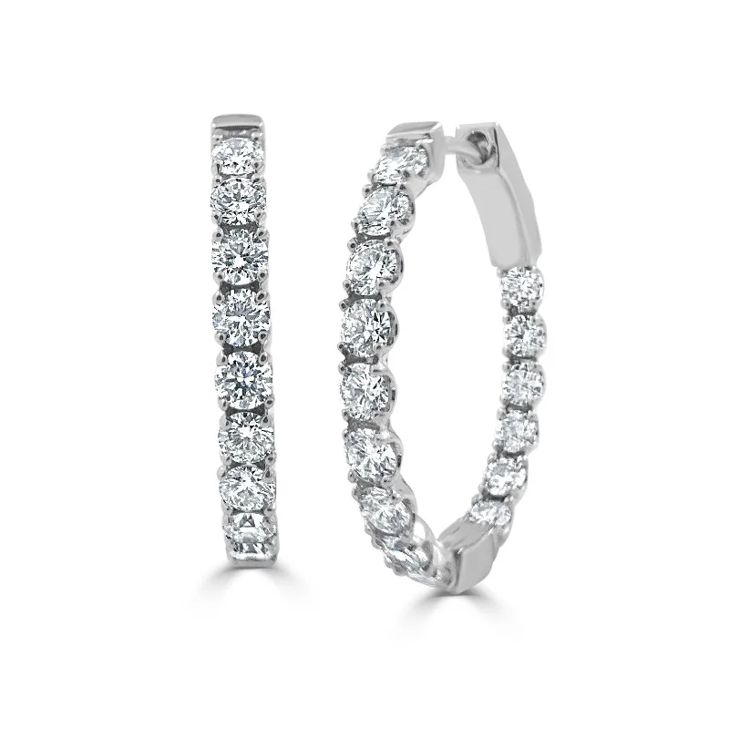 Shop Dazzling Jewelry At The Best Prices 14k Gold & Diamond Oval Hoop Earrings - 1'' Shop Dazzling Jewelry At The Best Prices 14k Gold & Diamond Oval Hoop Earrings - 1''