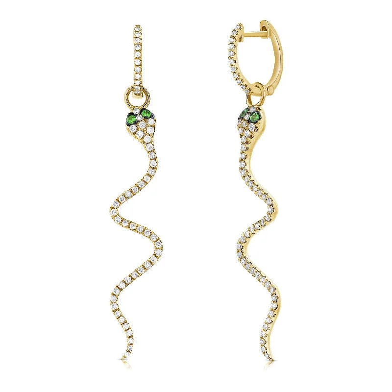Limited-Time Offer On Elegant Jewelry Pieces 14k Gold & Diamond Snake Earrings