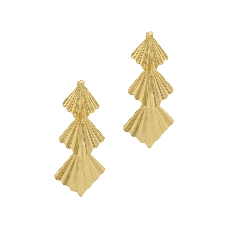 Shine Without Limits – Jewelry Sale Happening Now 14k Gold Plated Fan Drop Earrings