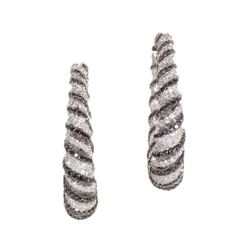 The Perfect Jewelry Piece At The Perfect Discount 18K White Gold Zebra Hoop Earrings The Perfect Jewelry Piece At The Perfect Discount 18K White Gold Zebra Hoop Earrings