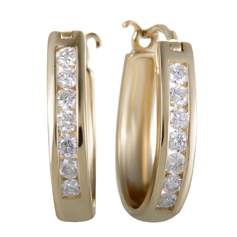 Timeless Elegance At Unbelievable Discounts ~.33ct 14K Yellow Gold Diamond Small Oval Hoop Earrings Timeless Elegance At Unbelievable Discounts ~.33ct 14K Yellow Gold Diamond Small Oval Hoop Earrings