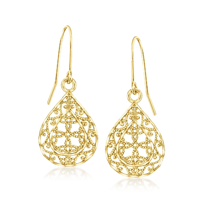 Luxury Jewelry Sale – Sparkle For Less Canaria 10kt Yellow Gold Openwork Teardrop Earrings Luxury Jewelry Sale – Sparkle For Less Canaria 10kt Yellow Gold Openwork Teardrop Earrings