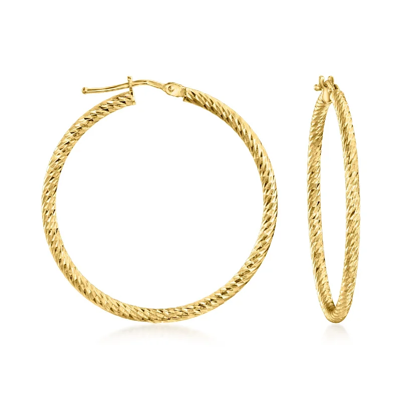 Everyday Jewelry Essentials Now On Sale Canaria Italian 10kt Yellow Gold Diamond-Cut Hoop Earrings Everyday Jewelry Essentials Now On Sale Canaria Italian 10kt Yellow Gold Diamond-Cut Hoop Earrings