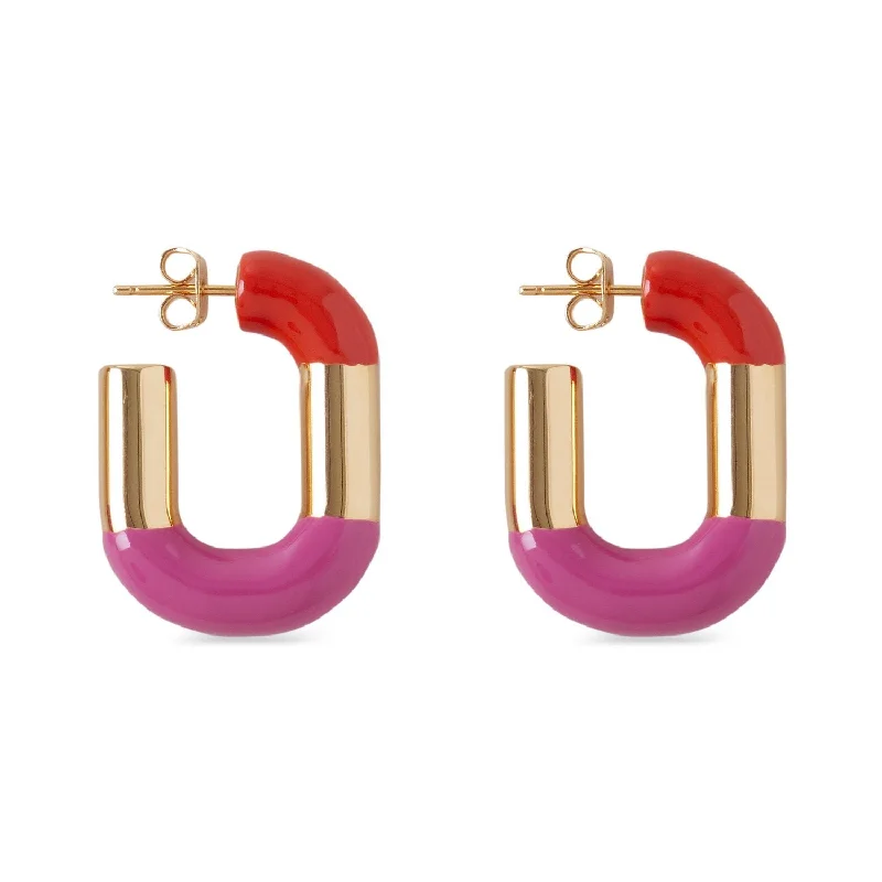 Luxury Jewelry Sale – Sparkle For Less Chain Link Single Hoop Earrings