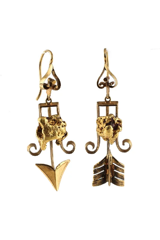 Limited-Time Offer On Elegant Jewelry Pieces Designer Victorian Yellow Gold Arrow Dangle Earrings Limited-Time Offer On Elegant Jewelry Pieces Designer Victorian Yellow Gold Arrow Dangle Earrings