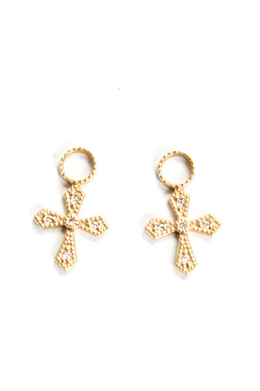 Grab Your Favorite Jewelry At The Lowest Prices Designer Womens 14K Yellow Gold Diamond Cross Earring Enhancers .9g Grab Your Favorite Jewelry At The Lowest Prices Designer Womens 14K Yellow Gold Diamond Cross Earring Enhancers .9g