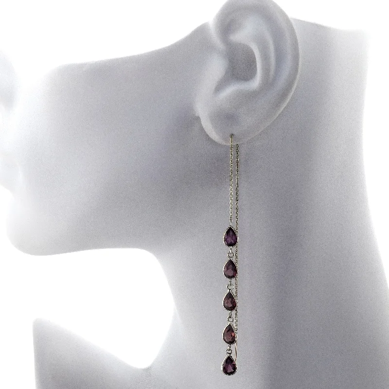 Personalized Jewelry Sale – Meaningful Gifts At Great Prices Five Pear Shape Garnets Threader Earrings Yellow Gold Personalized Jewelry Sale – Meaningful Gifts At Great Prices Five Pear Shape Garnets Threader Earrings Yellow Gold