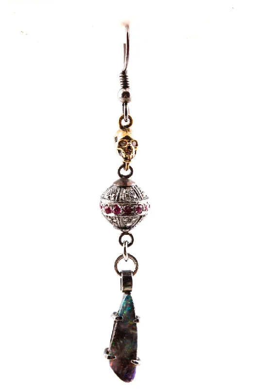 Limited-Stock Jewelry Sale – Once It's Gone, It's Gone Gunda Womens Diamond Ruby Opal Skull Single Drop Earring Limited-Stock Jewelry Sale – Once It's Gone, It's Gone Gunda Womens Diamond Ruby Opal Skull Single Drop Earring