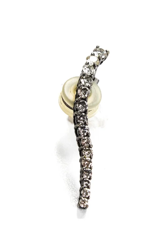 Sparkle More For Less – Jewelry Sale Happening Now Jack Vartanian Womens 18kt Gold Diamond Voyear Omega Back Earrings 1.25" 3g Sparkle More For Less – Jewelry Sale Happening Now Jack Vartanian Womens 18kt Gold Diamond Voyear Omega Back Earrings 1.25" 3g