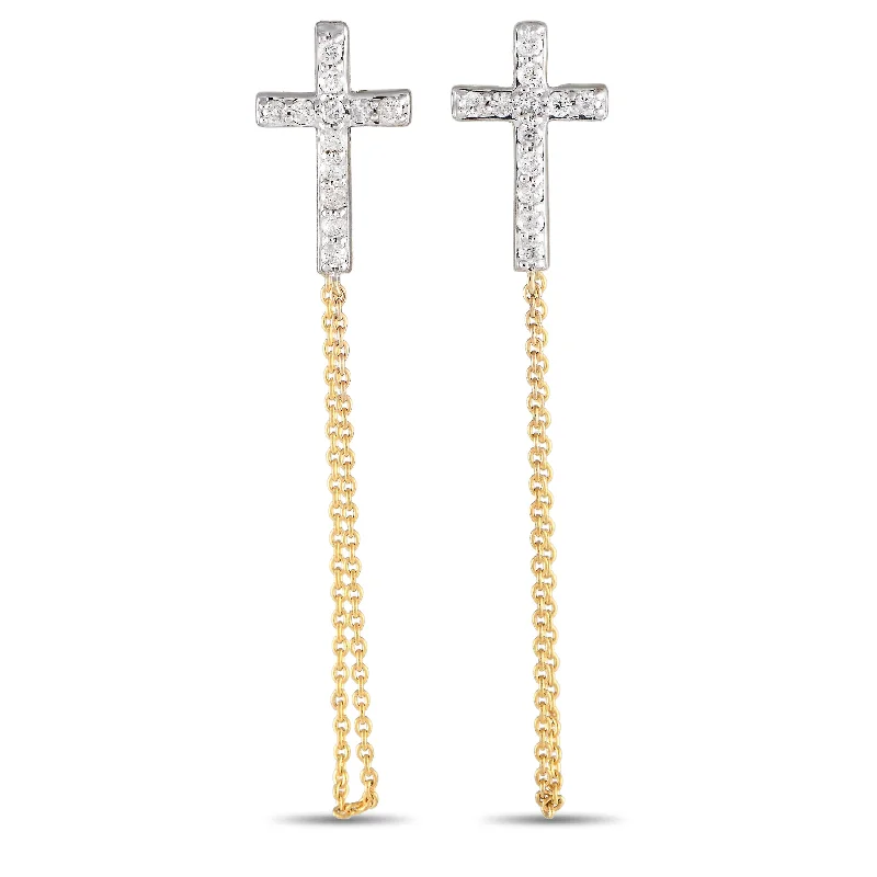 Shop Dazzling Jewelry At The Best Prices LB Exclusive 10K Yellow Gold 0.25ct Diamond Cross Earrings ER28552 Shop Dazzling Jewelry At The Best Prices LB Exclusive 10K Yellow Gold 0.25ct Diamond Cross Earrings ER28552