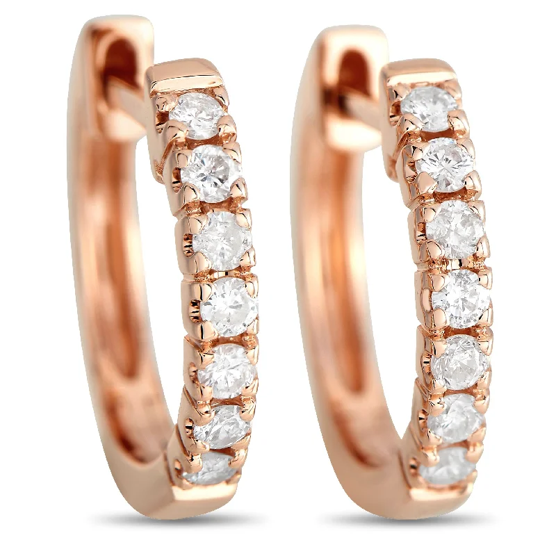 Bestselling Jewelry At Special Promotional Rates LB Exclusive 14K Rose Gold 0.25ct Diamond Hoop Earrings Bestselling Jewelry At Special Promotional Rates LB Exclusive 14K Rose Gold 0.25ct Diamond Hoop Earrings