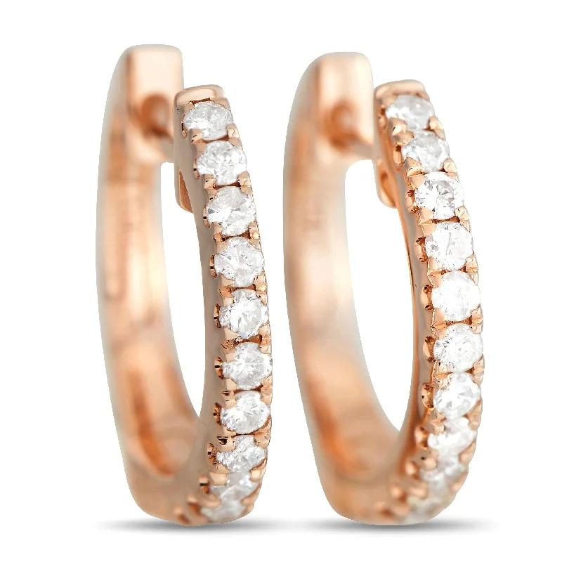 Affordable Luxury Jewelry For Every Occasion LB Exclusive 14K Rose Gold 0.31ct Diamond Hoop Earrings Affordable Luxury Jewelry For Every Occasion LB Exclusive 14K Rose Gold 0.31ct Diamond Hoop Earrings