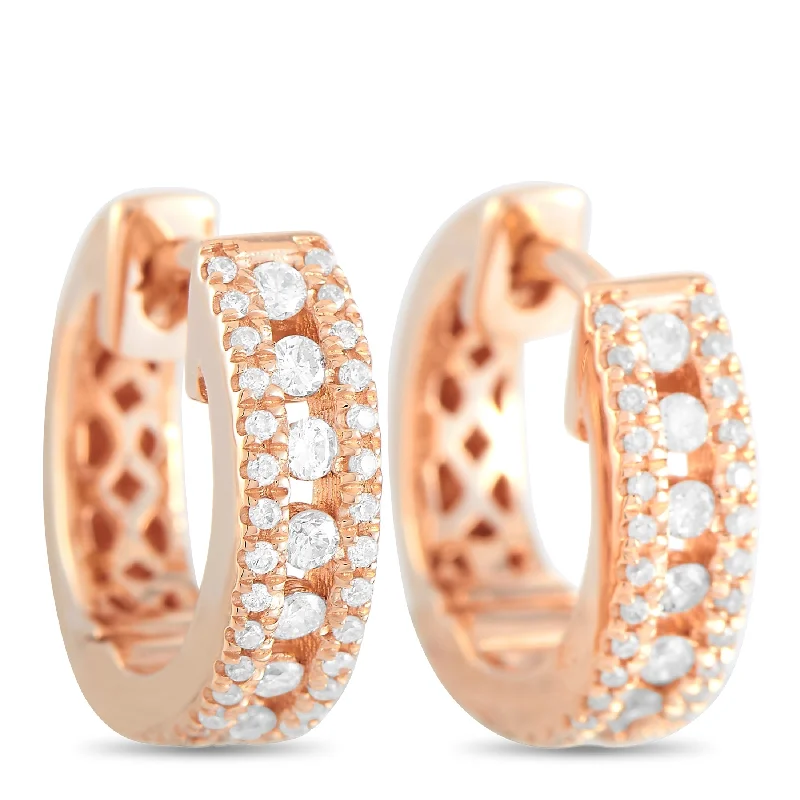 Limited-Stock Jewelry Sale – Once It's Gone, It's Gone LB Exclusive 14K Rose Gold 0.35 ct Diamond Hoop Earrings Limited-Stock Jewelry Sale – Once It's Gone, It's Gone LB Exclusive 14K Rose Gold 0.35 ct Diamond Hoop Earrings