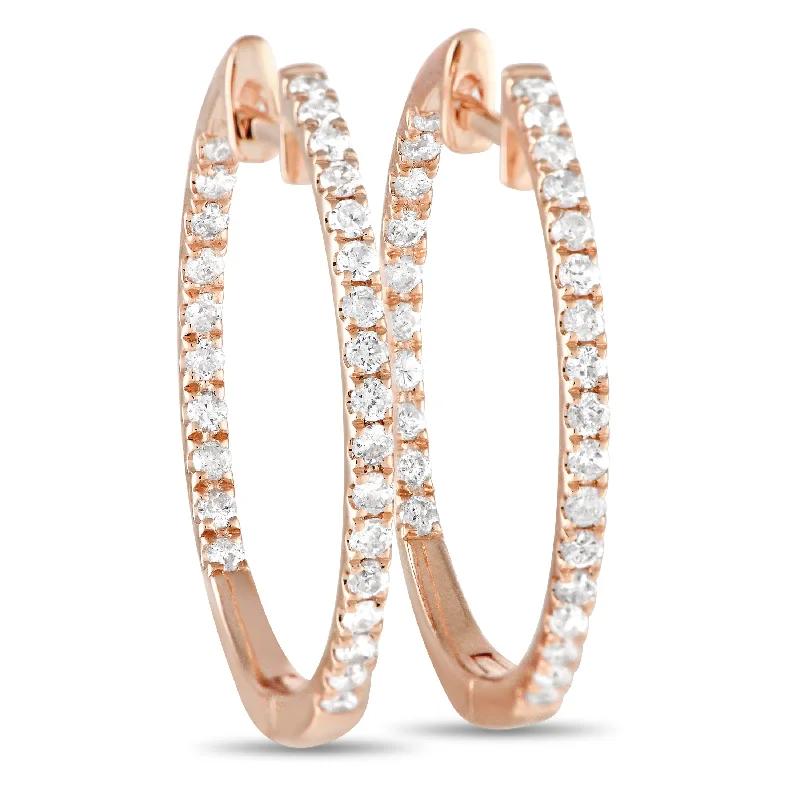 Huge Savings On Timeless Jewelry Collections LB Exclusive 14K Rose Gold 0.50ct Diamond Inside-Out Hoop Earrings Huge Savings On Timeless Jewelry Collections LB Exclusive 14K Rose Gold 0.50ct Diamond Inside-Out Hoop Earrings